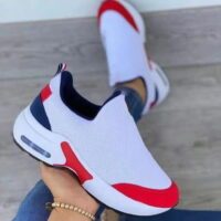 Women's Fashion Stretch Round Toe Knit Sneakers - Image 2