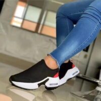 Women's Fashion Stretch Round Toe Knit Sneakers - Image 3