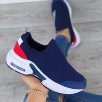 Women's Fashion Stretch Round Toe Knit Sneakers - Image 4